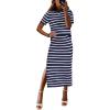 imageANRABESS Womens 2 Piece Outfits Striped Sweater Skirt Sets 2025 Summer Casual Short Sleeve Pullover Tops Travel Midi DressBlue White