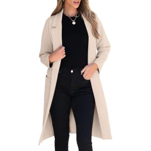 imageANRABESS Women Cardigan Sweater Jackets Open Front Thick Knit Oversized Blazer Coatigan 2025 Fall Winter Long Coats OutwearApricot
