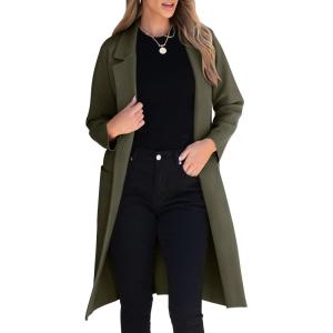 imageANRABESS Women Cardigan Sweater Jackets Open Front Thick Knit Oversized Blazer Coatigan 2025 Fall Winter Long Coats OutwearArmy Green