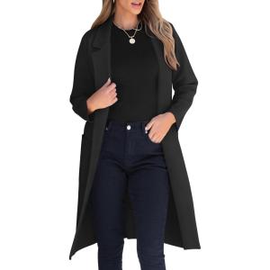 imageANRABESS Women Cardigan Sweater Jackets Open Front Thick Knit Oversized Blazer Coatigan 2025 Fall Winter Long Coats OutwearBlack