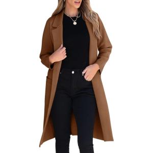 imageANRABESS Women Cardigan Sweater Jackets Open Front Thick Knit Oversized Blazer Coatigan 2025 Fall Winter Long Coats OutwearCaramel