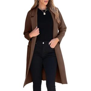imageANRABESS Women Cardigan Sweater Jackets Open Front Thick Knit Oversized Blazer Coatigan 2025 Fall Winter Long Coats OutwearCoffee