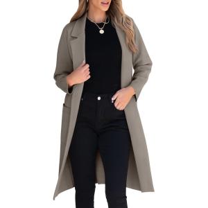 imageANRABESS Women Cardigan Sweater Jackets Open Front Thick Knit Oversized Blazer Coatigan 2025 Fall Winter Long Coats OutwearGray