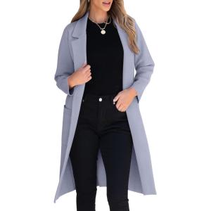 imageANRABESS Women Cardigan Sweater Jackets Open Front Thick Knit Oversized Blazer Coatigan 2025 Fall Winter Long Coats OutwearGray Blue