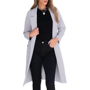 imageANRABESS Women Cardigan Sweater Jackets Open Front Thick Knit Oversized Blazer Coatigan 2025 Fall Winter Long Coats OutwearGrey Purple