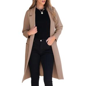 imageANRABESS Women Cardigan Sweater Jackets Open Front Thick Knit Oversized Blazer Coatigan 2025 Fall Winter Long Coats OutwearKhaki