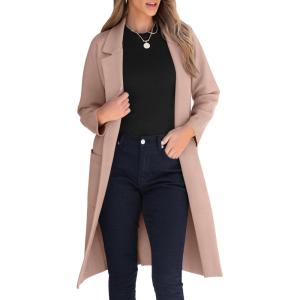 imageANRABESS Women Cardigan Sweater Jackets Open Front Thick Knit Oversized Blazer Coatigan 2025 Fall Winter Long Coats OutwearLight Camel