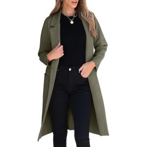 imageANRABESS Women Cardigan Sweater Jackets Open Front Thick Knit Oversized Blazer Coatigan 2025 Fall Winter Long Coats OutwearOlive
