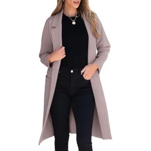 imageANRABESS Women Cardigan Sweater Jackets Open Front Thick Knit Oversized Blazer Coatigan 2025 Fall Winter Long Coats OutwearRed Apricot
