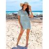 imageANRABESS Women Swimsuit Crochet Swim Cover Up Summer Bathing Suit Swimwear Knit Short Sleeve Pullover 2025 Beach DressSky