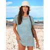 imageANRABESS Women Swimsuit Crochet Swim Cover Up Summer Bathing Suit Swimwear Knit Short Sleeve Pullover 2025 Beach DressSky