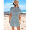 imageANRABESS Women Swimsuit Crochet Swim Cover Up Summer Bathing Suit Swimwear Knit Short Sleeve Pullover 2025 Beach DressSky