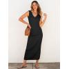 imageANRABESS Womens 2 Piece Outfits Summer Sweater Skirt Sets Casual Sleeveless V Neck Ribbed Vest Knit Tops Midi DressBlack