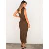 imageANRABESS Womens 2 Piece Outfits Summer Sweater Skirt Sets Casual Sleeveless V Neck Ribbed Vest Knit Tops Midi DressBrown