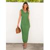 imageANRABESS Womens 2 Piece Outfits Summer Sweater Skirt Sets Casual Sleeveless V Neck Ribbed Vest Knit Tops Midi DressGreen