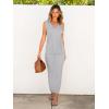 imageANRABESS Womens 2 Piece Outfits Summer Sweater Skirt Sets Casual Sleeveless V Neck Ribbed Vest Knit Tops Midi DressGrey