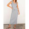 imageANRABESS Womens 2 Piece Outfits Summer Sweater Skirt Sets Casual Sleeveless V Neck Ribbed Vest Knit Tops Midi DressGrey