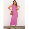 imageANRABESS Womens 2 Piece Outfits Summer Sweater Skirt Sets Casual Sleeveless V Neck Ribbed Vest Knit Tops Midi DressHot Pink