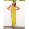 imageANRABESS Womens 2 Piece Outfits Summer Sweater Skirt Sets Casual Sleeveless V Neck Ribbed Vest Knit Tops Midi DressLemon Yellow