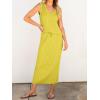 imageANRABESS Womens 2 Piece Outfits Summer Sweater Skirt Sets Casual Sleeveless V Neck Ribbed Vest Knit Tops Midi DressLemon Yellow