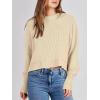 imageANRABESS Womens Oversized Crewneck Cropped Sweaters Long Batwing Sleeve Side Slit Ribbed Knit Pullover Tops 2024 Fall TrendyApricot