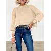 imageANRABESS Womens Oversized Crewneck Cropped Sweaters Long Batwing Sleeve Side Slit Ribbed Knit Pullover Tops 2024 Fall TrendyApricot