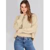 imageANRABESS Womens Oversized Crewneck Cropped Sweaters Long Batwing Sleeve Side Slit Ribbed Knit Pullover Tops 2024 Fall TrendyApricot