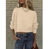 imageANRABESS Womens Oversized Crewneck Cropped Sweaters Long Batwing Sleeve Side Slit Ribbed Knit Pullover Tops 2024 Fall TrendyApricot