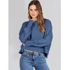 imageANRABESS Womens Oversized Crewneck Cropped Sweaters Long Batwing Sleeve Side Slit Ribbed Knit Pullover Tops 2024 Fall TrendyBlue