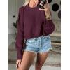 imageANRABESS Womens Oversized Crewneck Cropped Sweaters Long Batwing Sleeve Side Slit Ribbed Knit Pullover Tops 2024 Fall TrendyBurgundy