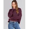 imageANRABESS Womens Oversized Crewneck Cropped Sweaters Long Batwing Sleeve Side Slit Ribbed Knit Pullover Tops 2024 Fall TrendyBurgundy