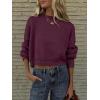imageANRABESS Womens Oversized Crewneck Cropped Sweaters Long Batwing Sleeve Side Slit Ribbed Knit Pullover Tops 2024 Fall TrendyBurgundy