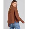 imageANRABESS Womens Oversized Crewneck Cropped Sweaters Long Batwing Sleeve Side Slit Ribbed Knit Pullover Tops 2024 Fall TrendyCaramel