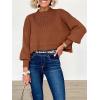 imageANRABESS Womens Oversized Crewneck Cropped Sweaters Long Batwing Sleeve Side Slit Ribbed Knit Pullover Tops 2024 Fall TrendyCaramel
