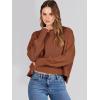 imageANRABESS Womens Oversized Crewneck Cropped Sweaters Long Batwing Sleeve Side Slit Ribbed Knit Pullover Tops 2024 Fall TrendyCaramel