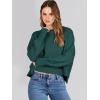 imageANRABESS Womens Oversized Crewneck Cropped Sweaters Long Batwing Sleeve Side Slit Ribbed Knit Pullover Tops 2024 Fall TrendyDark Green