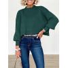 imageANRABESS Womens Oversized Crewneck Cropped Sweaters Long Batwing Sleeve Side Slit Ribbed Knit Pullover Tops 2024 Fall TrendyDark Green
