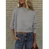 imageANRABESS Womens Oversized Crewneck Cropped Sweaters Long Batwing Sleeve Side Slit Ribbed Knit Pullover Tops 2024 Fall TrendyGrey