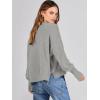 imageANRABESS Womens Oversized Crewneck Cropped Sweaters Long Batwing Sleeve Side Slit Ribbed Knit Pullover Tops 2024 Fall TrendyGrey