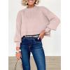 imageANRABESS Womens Oversized Crewneck Cropped Sweaters Long Batwing Sleeve Side Slit Ribbed Knit Pullover Tops 2024 Fall TrendyPink