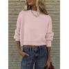 imageANRABESS Womens Oversized Crewneck Cropped Sweaters Long Batwing Sleeve Side Slit Ribbed Knit Pullover Tops 2024 Fall TrendyPink