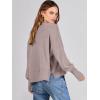imageANRABESS Womens Oversized Crewneck Cropped Sweaters Long Batwing Sleeve Side Slit Ribbed Knit Pullover Tops 2024 Fall TrendyRed Apricot