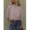 imageANRABESS Womens Oversized Crewneck Cropped Sweaters Long Batwing Sleeve Side Slit Ribbed Knit Pullover Tops 2024 Fall TrendyRed Apricot