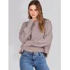 imageANRABESS Womens Oversized Crewneck Cropped Sweaters Long Batwing Sleeve Side Slit Ribbed Knit Pullover Tops 2024 Fall TrendyRed Apricot