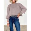 imageANRABESS Womens Oversized Crewneck Cropped Sweaters Long Batwing Sleeve Side Slit Ribbed Knit Pullover Tops 2024 Fall TrendyRed Apricot