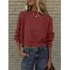 imageANRABESS Womens Oversized Crewneck Cropped Sweaters Long Batwing Sleeve Side Slit Ribbed Knit Pullover Tops 2024 Fall TrendyRust