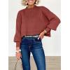 imageANRABESS Womens Oversized Crewneck Cropped Sweaters Long Batwing Sleeve Side Slit Ribbed Knit Pullover Tops 2024 Fall TrendyRust