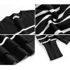 imageANRABESS Womens Oversized Crewneck Cropped Sweaters Long Batwing Sleeve Side Slit Ribbed Knit Pullover Tops 2024 Fall TrendyStripe Black White