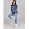 imageANRABESS Womens Oversized Crewneck Cropped Sweaters Long Batwing Sleeve Side Slit Ribbed Knit Pullover Tops 2024 Fall TrendyStripe Blue White