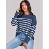imageANRABESS Womens Oversized Crewneck Cropped Sweaters Long Batwing Sleeve Side Slit Ribbed Knit Pullover Tops 2024 Fall TrendyStripe Blue White